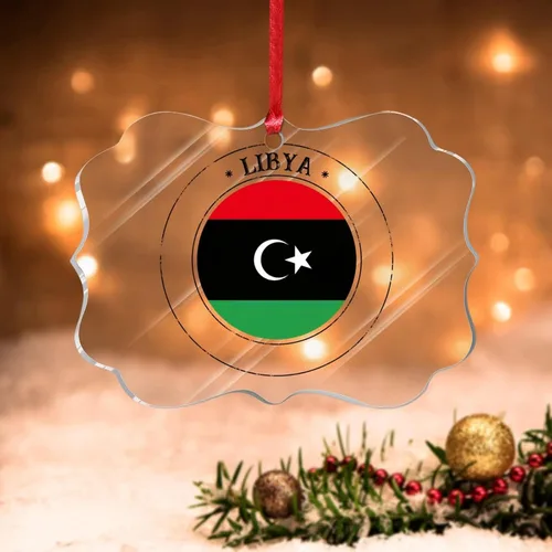 Miniatura 27 de Adornos de Navidad de Kazajstán, bandera de Kazajstán, recuerdo de Navidad, adornos de Navidad acrílicos, bandera nacional, recuerdo de país