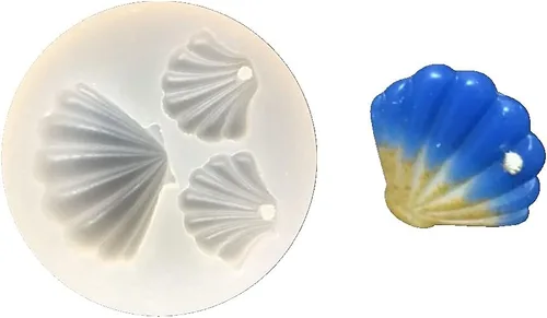 Miniatura 5 de TUKE Moldes de silicona para hojas y panales - Moldes 3D para hornear fondant y chocolate (concha marina)