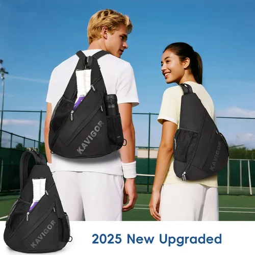 Miniatura 6 de KAVIGOR Bolsa de pickleball 2025, mochila ultraligera convertible con tela suave al tacto y bolsillo húmedo/seco, se adapta a 4 paletas +