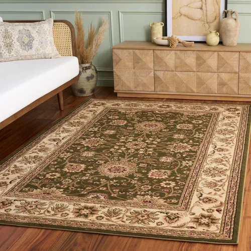 Miniatura 81 de SAFAVIEH Lyndhurst Collection - Alfombra de área de 9 x 12 pies, color marfil y rojo, diseño oriental tradicional, no desprende pelusa y de fácil