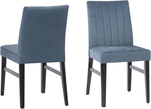 Miniatura 7 de Roundhill Furniture Wendell - Juego de 2 sillas de comedor tapizadas contemporáneas, color azul