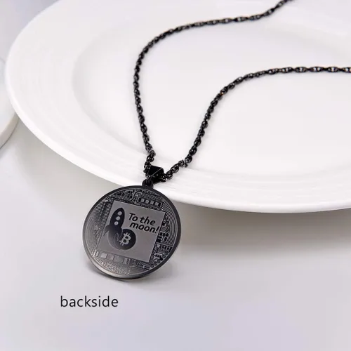 Miniatura 4 de PROSTEEL Bitcoin - Collar con colgante digital de criptomonedas criptomonedas, dinero mundial, collar de Bitcoin Simbol, regalo para élella