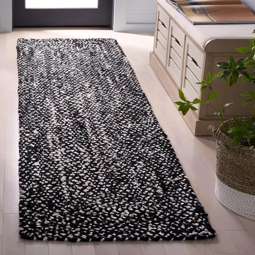 Miniatura 12 de SAFAVIEH Braided Collection - Alfombra de pasillo, 2 pies 3 pulgadas x 8 pies, color negro y azul, hecho a mano, reversible, ideal para dormitorio