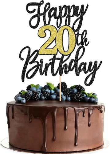Miniatura 26 de 1 pieza de decoración para pastel de feliz cumpleaños número 30, negro dorado con purpurina, brindis por 30 años, palillo para pastel de cumpleaños