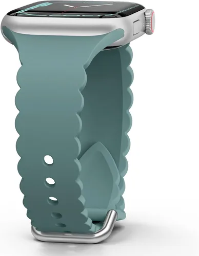 Miniatura 21 de Sunnywoo Correa Deportiva de Silicona con Encaje Compatible con Apple Watch de 38mm 40mm 41mm 42mm 44mm 45mm 46mm 49mm para Mujeres, Correa de Puño