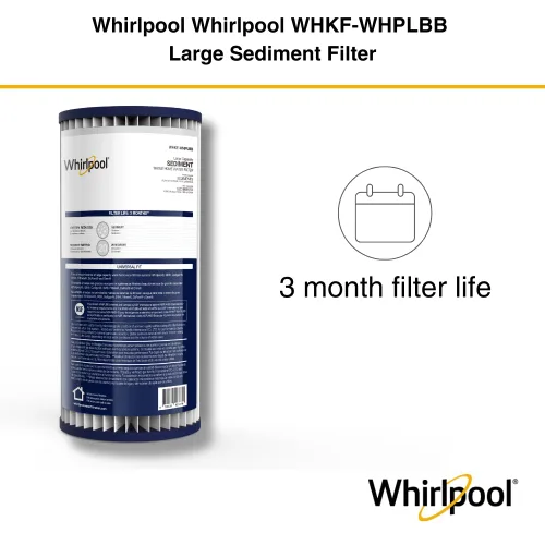 Miniatura 5 de Whirlpool WHKF-WHPLBB - Filtro de sedimento plisado de gran capacidad para toda la casa, mejorado de 20 micrones, reduce la arena, el suelo, el limo