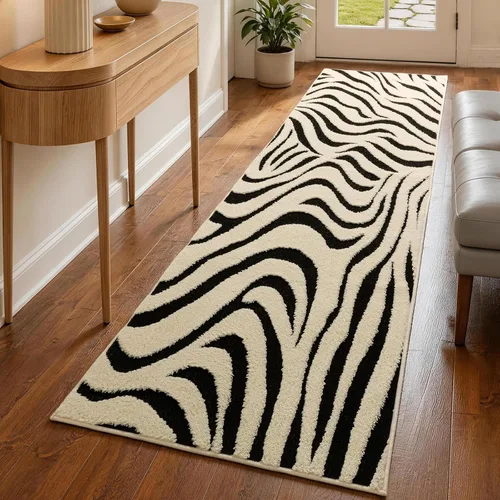 Miniatura 19 de YIHOUSE Alfombras de leopardo de 6 x 9 pies, alfombra suave de felpa lavable de pelo alto y bajo, antideslizante, no desprende pelusa, alfombra