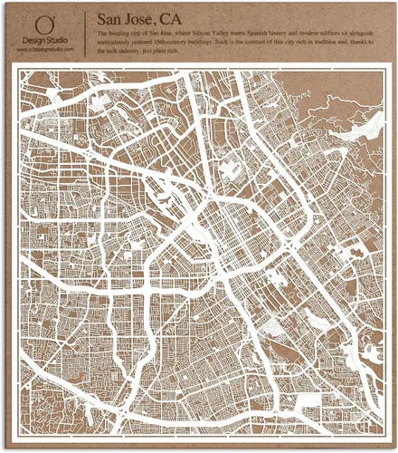 Miniatura 21 de O3 Design Studio Aberdeen - Mapa de papel cortado en papel blanco de 12 x 12 pulgadas