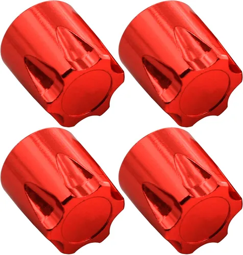 Miniatura 2 de 4 piezas Share Goo Tuerca de rueda de aluminio RC M4, a prueba de polvo para llanta de rueda de auto RC compatible con Traxxas TRX4 Axial SCX10 Rojo