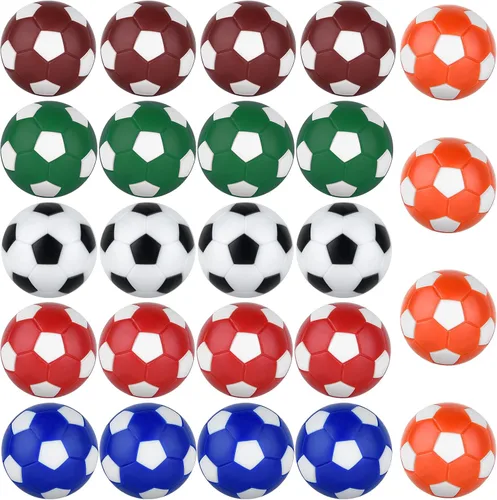 Coopay 24 pelotas de futbolín de 1.260 in, bolas de repuesto de fútbol de mesa, multicolor, bolas oficiales de juego de mesa