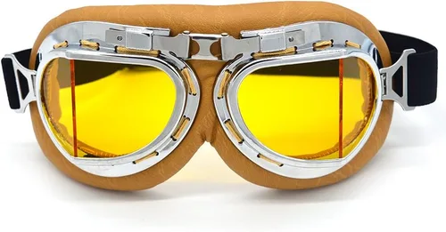 Miniatura 16 de Gafas Vintage para Motocicleta Antivaho y Antiimpacto Protección UV Gafas de Aviador Piloto, Adulto Carreras Voladores Equitación Arena y Polvo
