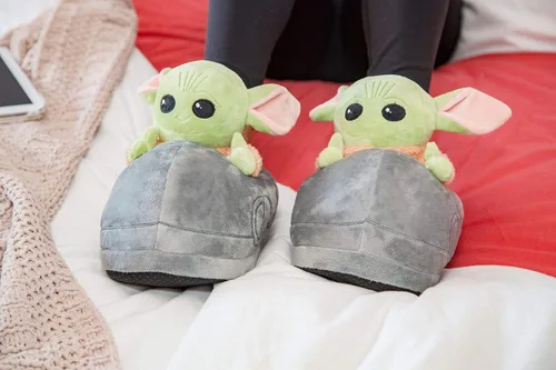 Miniatura 4 de Robe Factory LLC Star Wars The Mandalorian The Child Grogu - Pantuflas 3D Zapatos de casa de felpa suave con temática de Yoda bebé con suela