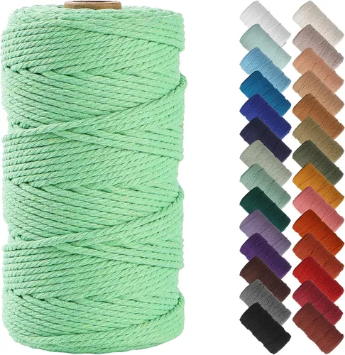 Miniatura 62 de NOANTA - Cuerda de macramé color beige natural, 1/8 pulgadas (3 mm) x 109 yardas (100 metros), cuerda de algodón colorido para colgar en la pared