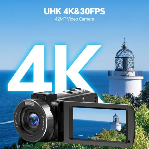 Miniatura 2 de Videocámara Cámara de video 4K Cámara digital para vlogging 42MP 3 "Pantalla de rotación de 270° 18X Zoom Digital Cam Corder para YouTube con 2