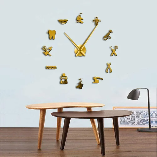 Miniatura 7 de XDG Reloj de pared gigante para dentista y dentista, reloj de pared de gran tamaño, espejo de aguja grande, dentista, decoración de oficina, regalo