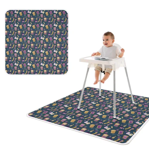 Miniatura 15 de BapronBaby Adventure Awaits - Tapete impermeable para debajo de sillas altas, suelos, mesas, tiempo de juego o artes y manualidades, lavable a