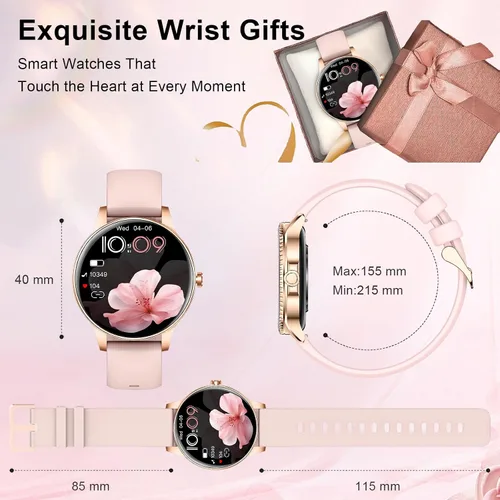 Miniatura 6 de Efolen Relojes inteligentes para mujer, contestar/hacer llamadas, monitor de actividad física HD de 1.27 pulgadas para Android iPhone, monitor