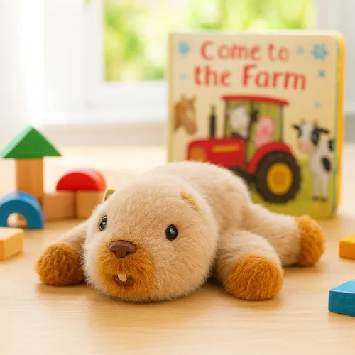 Miniatura 3 de Adorable animal de peluche de castor suave, lindo regalo de cumpleaños para niños y niñas pequeños