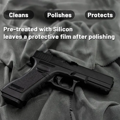 Miniatura 2 de Paño de silicona para pistola de 12 x 12 pulgadas, paño de limpieza de pistola sin pelusas, toallitas de limpieza de pistola con trapos de limpieza