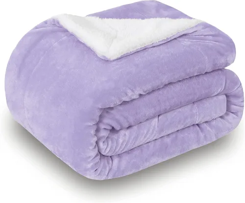 Miniatura 24 de SOCHOW Manta de forro polar Sherpa de doble cara, súper suave, lujosa manta de felpa, tamaño queen, 228.6 x 228.6 cm, gris