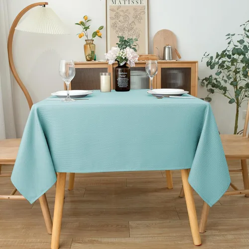 Miniatura 3 de Biscaynebay Auqa - Mantel cuadrado de 54 x 54 pulgadas, mantel de tela con tarjeta azul Auqa, pequeño, plegable, resistente al agua, para cocina