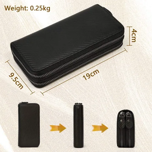 Miniatura 2 de LUUFAN Billetera larga de cuero genuino para hombre, cartera plegable grabada