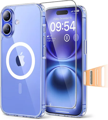 Miniatura 119 de TAURI Funda magnética 2 en 1 transparente para iPhone 14 Pro, compatible con Magsafe [no amarillenta] con protector de pantalla, protección de grado