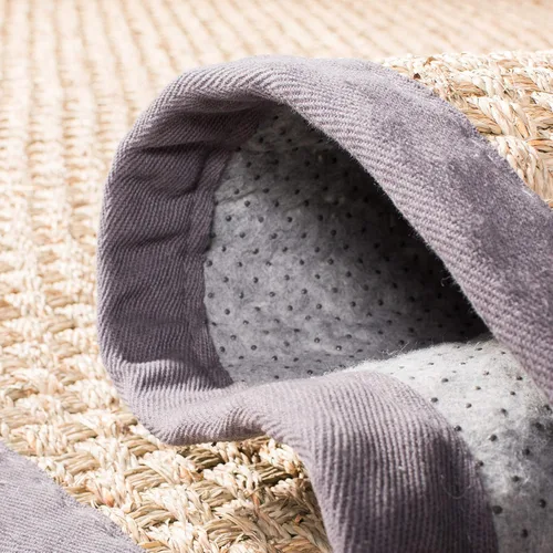 Miniatura 6 de SAFAVIEH Alfombra de Área 6x9 pies - Colección de Fibra Natural - Natural y Gris Oscuro, Hierba Marina, Patrón de Tejido de Canasta con Borde