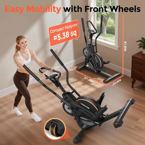 Miniatura 4 de YOSUDA Elliptical Exercise Machine, Compact 3-in-1 (Elliptical + Cardio Climber + Stair Stepper) Elliptical for Home with 45°Incline, 15.5IN Stride