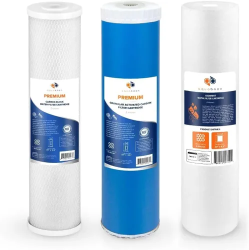 Miniatura 15 de Aquaboon Filtros de agua de 5 micrones, 20 x 4,5 pulgadas, juego para toda la casa, cartuchos de repuesto de filtro de agua certificados NSF, CTO
