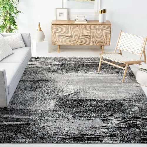 Miniatura 22 de SAFAVIEH, colección Adirondack - Alfombra de 6 x 9 pies, plateada/multicolor, abstracta, moderna, no desprende pelo, de fácil cuidado, para zonas