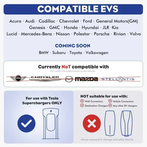 Miniatura 2 de Adaptador de vehículo eléctrico NACS a CCS mejorado, máximo 500 A 1000 V carga rápida tu CCS1 EV en supercargadores Tesla, adaptador NACS a CCS1