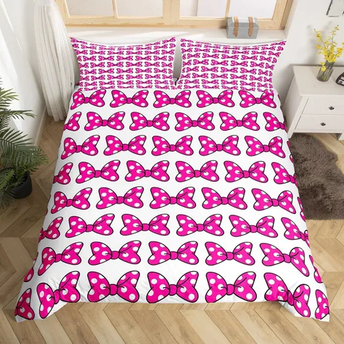 Miniatura 36 de Juego de funda de edredón con lazo de dibujos animados para niños, tamaño individual, juego de ropa de cama de mariquita, escarabajo, insecto