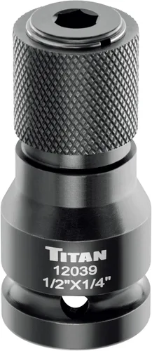 Titan 12039 Adaptador de cambio rápido de 1/2" de accionamiento a 1/4" hexagonal