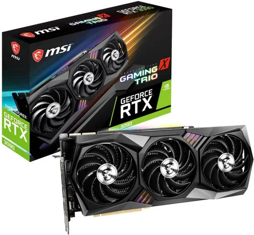 MSI Tarjeta gráfica para juegos GeForce RTX 3090 24 GB GDRR6X 384-Bit HDMI/DP Nvlink Tri-Frozr 2 amperes Arquitectura OC (RTX 3090 GAMING X TRIO 24G)