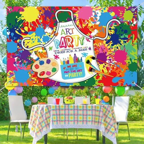 Miniatura 6 de Decoración de fondo de fiesta de pintura artística para decoración de cumpleaños, suministros para pintura artística, fiesta, pared, fotografía