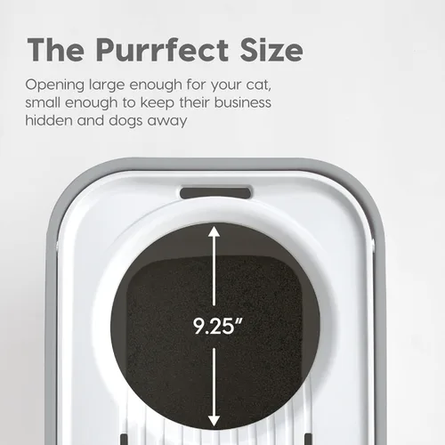 Miniatura 4 de IRIS USA - Caja de arena higiénica cuadrada para gatos, bandeja grande para gatos con tapa de captura de partículas de arena, menos residuos