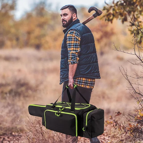 Miniatura 7 de Estuche para motosierra, bolsa duradera para motosierra con bandeja extraíble a prueba de derrames y fácil de limpiar, funda de transporte