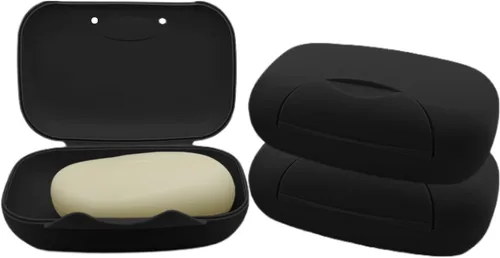 Miniatura 12 de Soporte de jabón de viaje, barra, jabonera, ducha, caja de almacenamiento de jabón para baño, camping, gimnasio, Vonpri (azul, paquete de 3)