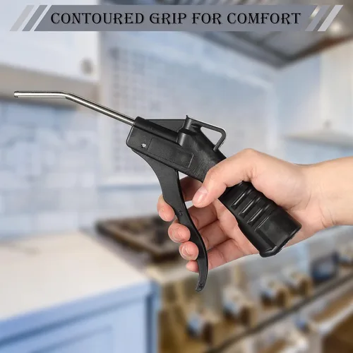 Miniatura 5 de Honoson 2 piezas de boquilla de aire soplador pistola agarre de pistola herramienta de soplado de aire accesorios de compresor para mecánicos Negro