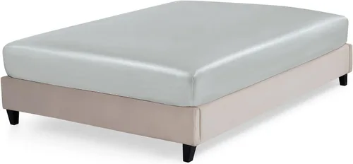 Miniatura 7 de P Pothuiny Sábana bajera de satén tamaño individual XL, solo 1 sábana bajera individual, funda de colchón extra suave de bolsillo profundo para cama