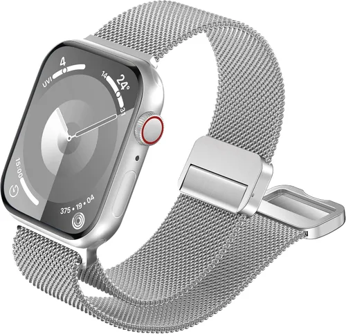 Miniatura 20 de QOKNUL Compatible con correas de Apple Watch de 1.929 in, 1.811 in, 1.772 in, 1.732 in, 1.654 in, 1.614 in, 1.575 in, 1.496 in, correa de malla