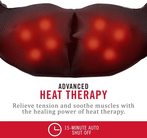 Miniatura 3 de Daiwa Felicity Shiatsu Masajeador de cuello y espalda con calor, alivio del dolor de tejido profundo para hombros con 8 nodos de amasamiento 3D