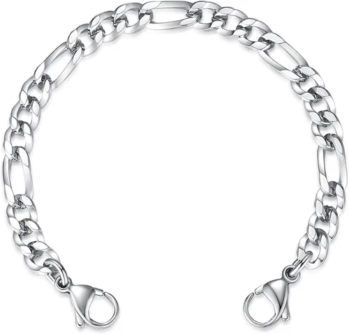 Miniatura 14 de LinnaLove Cadena intercambiable de acero inoxidable para pulseras de identificación de alerta médica para mujeres y hombres, No es una piedra