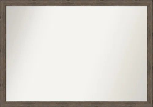 Miniatura 555 de Amanti Art Espejo de pared personalizado no biselado (24 x 27 pulgadas), marco estrecho de nogal chipre - varios tamaños personalizados - Espejo