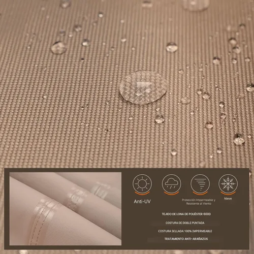 Miniatura 3 de ULTCOVER Funda impermeable para sofá de patio en forma de L y orientación derecha, para muebles modulares de 6 plazas, 110 pulgadas de ancho marrón
