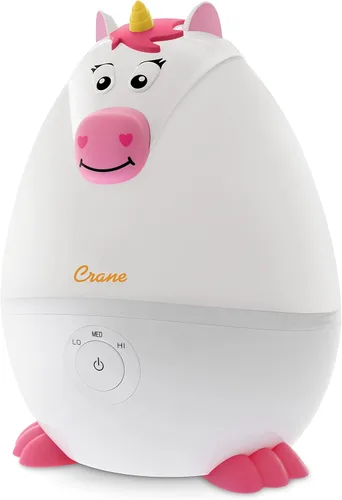 Crane - Adorables humidificadores ultrasónicos mini para dormitorio y guardería de bebé, humidificador de vapor frío de medio galón para habitación