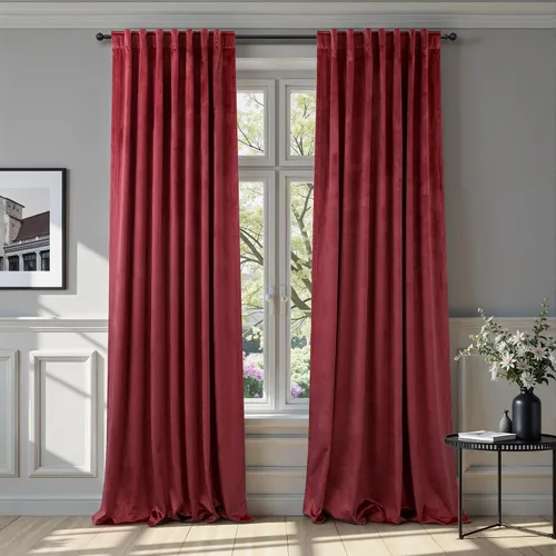 Miniatura 50 de Cortinas de terciopelo opacas para oscurecer la habitación de 63 pulgadas de largo para sala de estar, comedor, 2 paneles, privacidad pesada