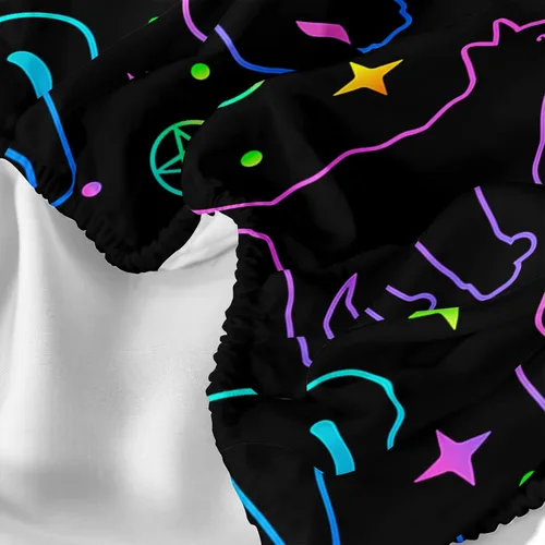 Miniatura 5 de Axolotl Juego de sábanas de gato negro de dibujos animados tamaño full, diseño de estrellas y luna impreso, ropa de cama para niños para decoración