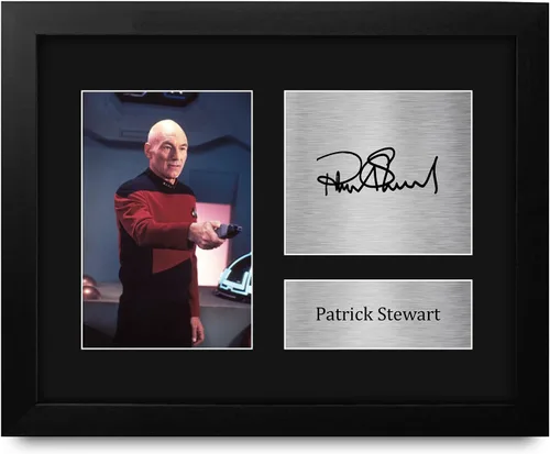 Miniatura 8 de HWC Trading Patrick Stewart Star Trek Picard Gifts USL - Imagen de autógrafo firmada para fanáticos de programas de televisión, tamaño carta de EE.